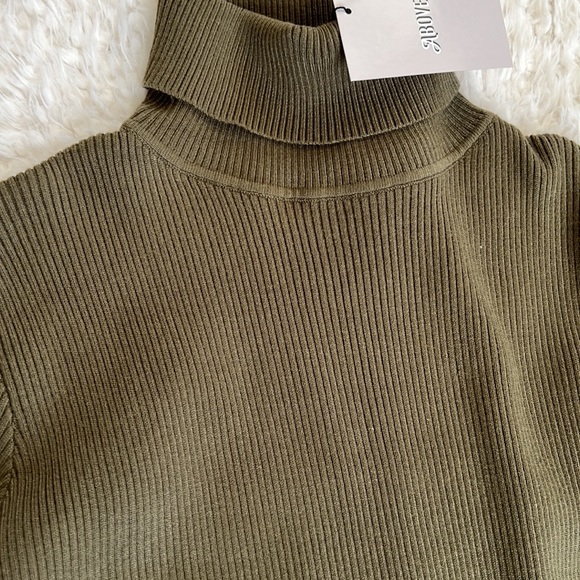 Olive Green Sweater Dress - Picture 4 of 6